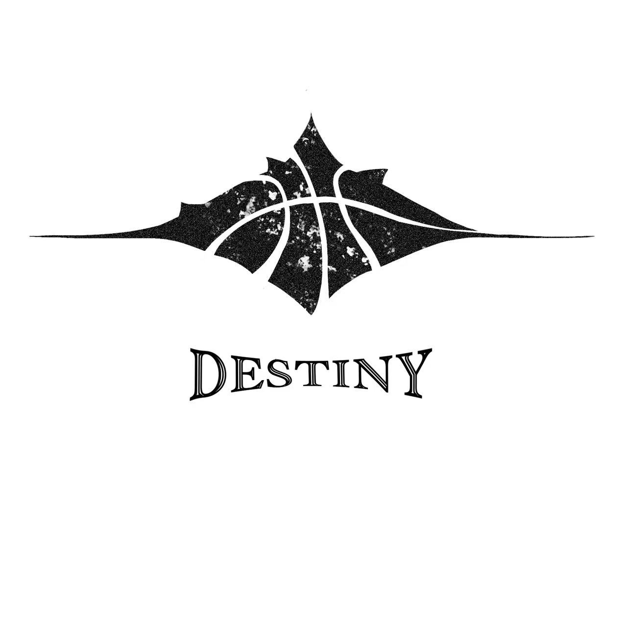 Team Destiny logo in black on ivory — court reveal version